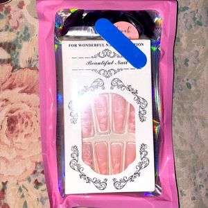 24Pcs Baby Pink Cloud Press On Nails